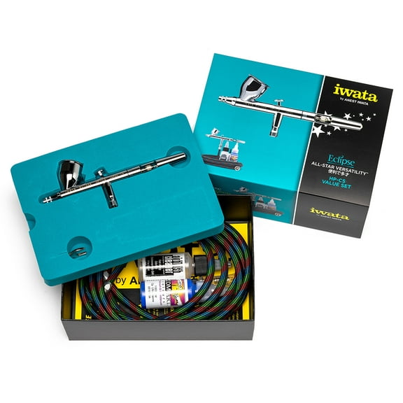 iwata eclipse hp-cs value set with hose cleaner and paint