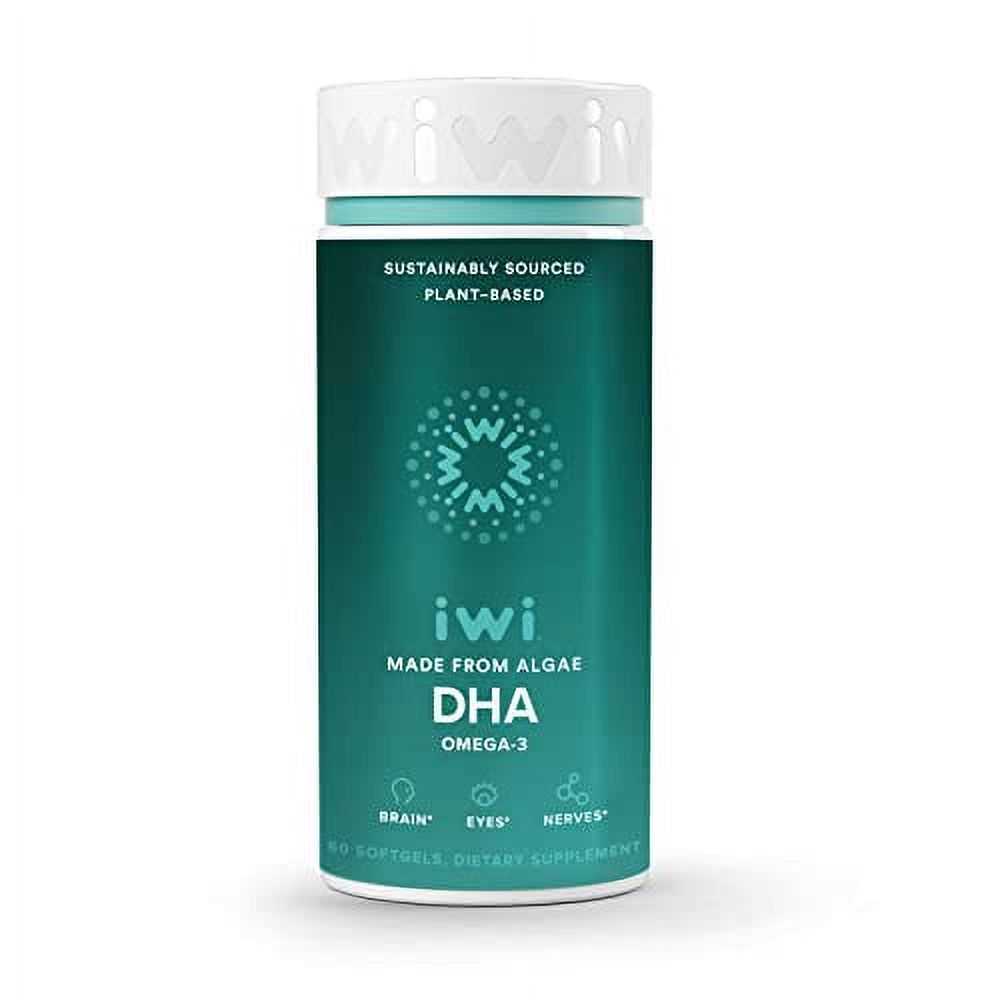 iwi DHA Supports Brain Development, Promotes Strong Joints & Bones and Eye Health Vegan Algae