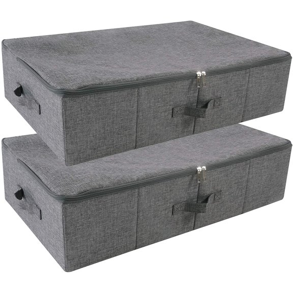 iwill CREATE PRO Under Bed Storage Container, Underbed Shoe Storage Organizer Box with Lid,Dark Gray