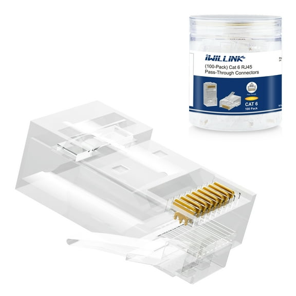iwillink 100 Pack RJ45 Cat6 Pass Through Connectors