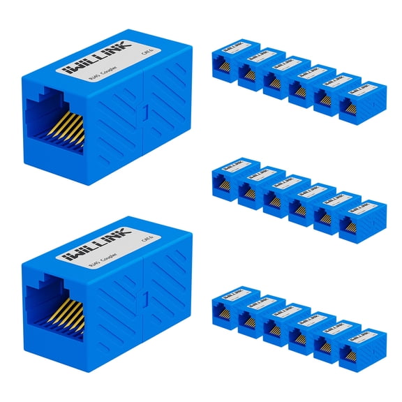iwillink 20-Pack Cat6 Coupler, RJ45 Ethernet Coupler, Female to Female Ethernet Extender Adapter, Blue