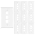 thumbnail image 1 of iwillink 3 Port Keystone Jack Wall Plate 10-Pack, Low Profile Ethernet Wall Plate Single Gang Wall Plates for Keystone Jack, White, 1 of 5