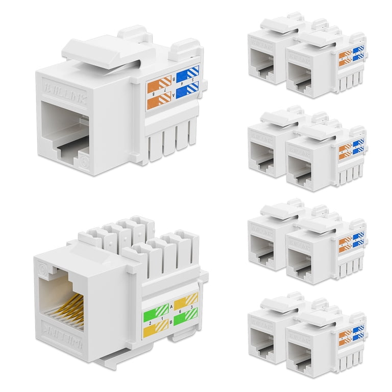 iwillink Cat6 Keystone Jack 10-Pack, RJ45 Keystone Jack, 90-Degree
