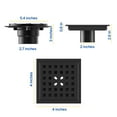 thumbnail image 1 of ixir  Square Stainless Steel Shower Drain - Matte Black 4-inch, 1 of 5