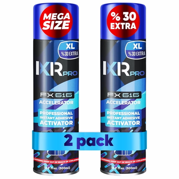 IXIRPRO CA Glue Activator – Fast Dry Cyanoacrylate Spray Accelerator, 16.9 oz Each, 2 Pack