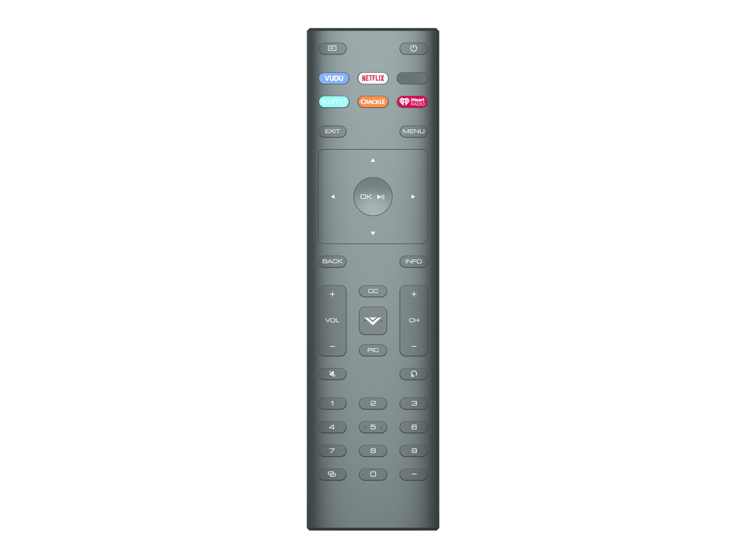 izio XRT136 Universal Remote Control for Vizio LED/LCD/HD/UHD/4K HDR Smart TVs, Black