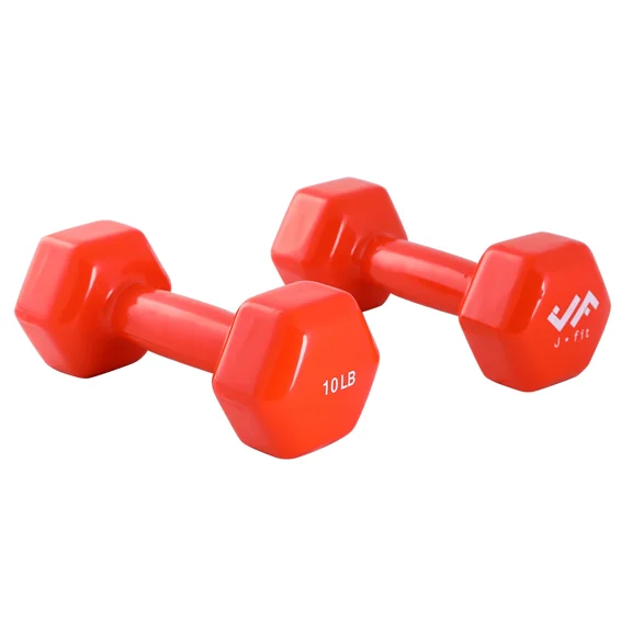 JFIT Vinyl Dumbbell (Set of 2), 10 LBS
