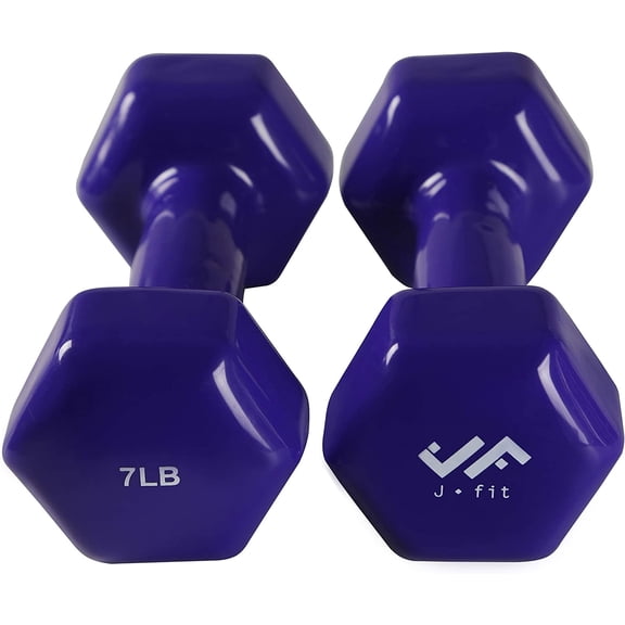 JFIT Dumbbell Pairs or Sets Neoprene & Vinyl Coated Hand Weights for Home Gym, Strength Training, Aerobics, Cardio Exercise and Fitness