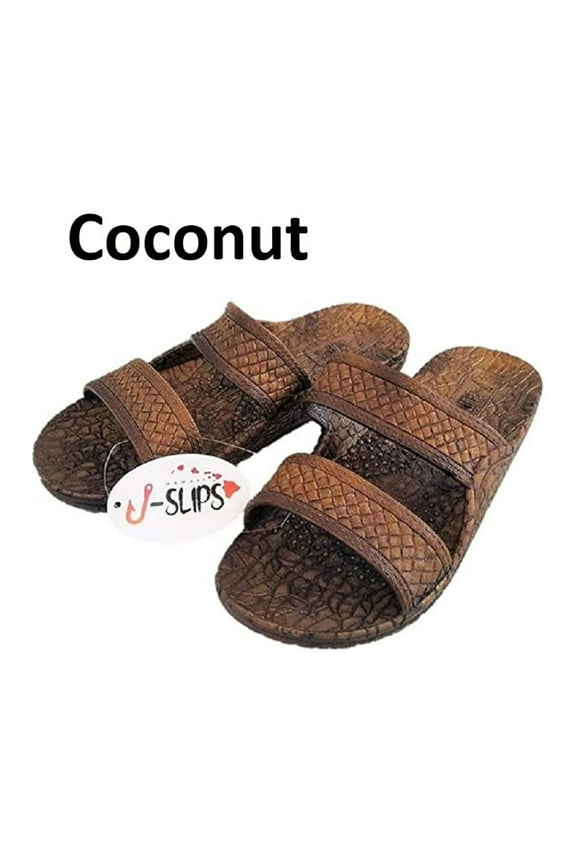 j-slips hawaiian jesus sandals/jandals in 4 cool colors unisex (1-2 little kid, coconut)