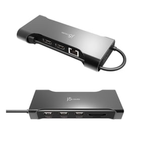 j5create Flexible Ports USB-C Dual 4K60 HDMI Hub Pro 12 in 1, JCD367