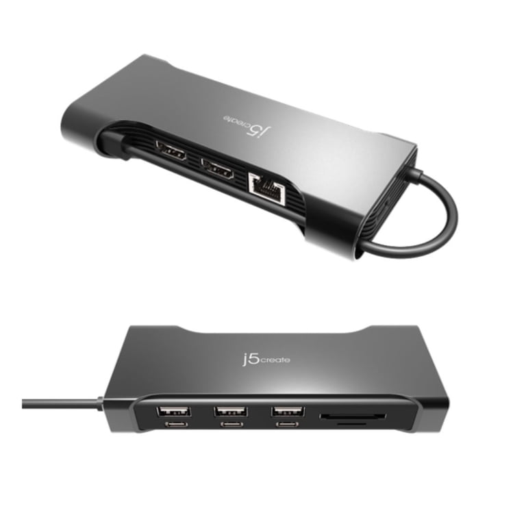 j5create Flexible Ports USB-C Dual 4K60 HDMI Hub Pro 12 in 1