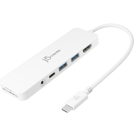 j5create - USB-C Multi-Port Hub with Power Delivery - White
