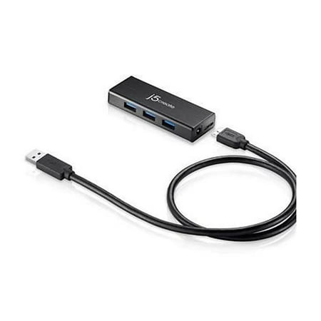 j5create - USB 3.0 4-Port Mini Hub - Black