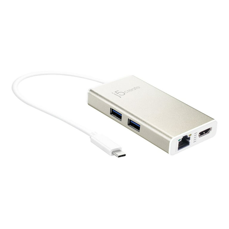 j5create USB-C Multi-Adapter HDMI/Ethernet/USB 3.0 HUB/PD 2.0, Compatible  with Windows®/ macOS®/ Chrome OS™ Compatible, JCA374 