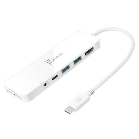 j5create - USB-C Multi-Port Hub with Power Delivery - White