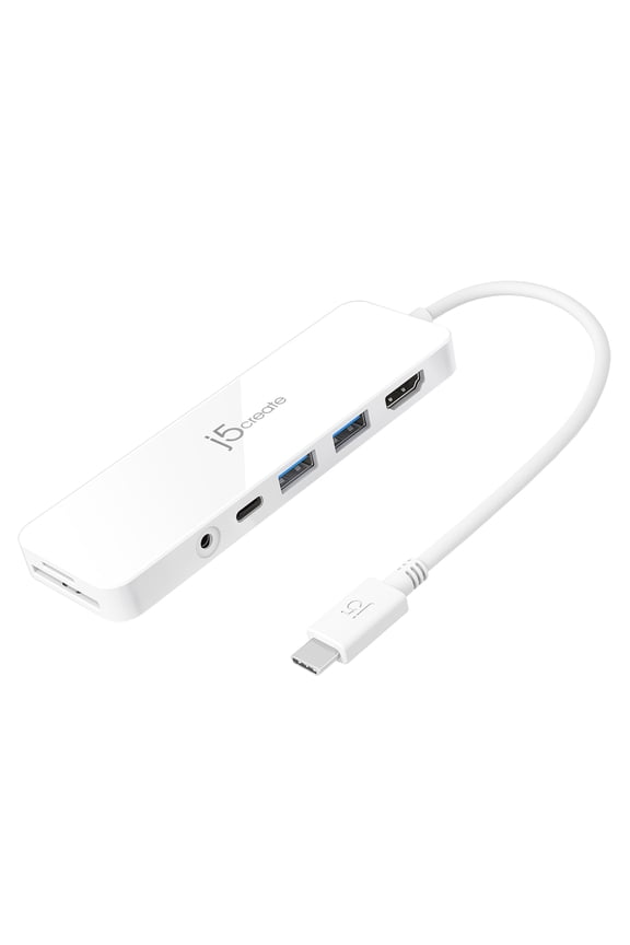 USB-C Multi-Port Hub, White, JCD373