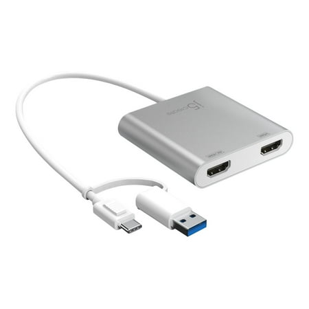 j5create - USB-C to Dual HDMI Multi-Monitor Adapter - Silver