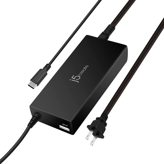 j5create j5 100w USB-C Super Electronic Charger with Type-A port for MacBook, Nintendo Switch, iPad, iPhone, Android phones, USB-C laptops, JUP2290