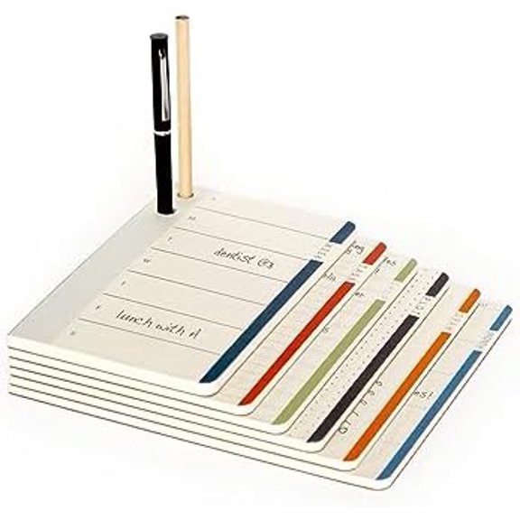 jOTBLOCK Stacked Pads Planner Set: Simplify Your Life with 6 Individual Perforated Planner Pads With Two Built-In Pen/Pencil Holders, Pencil & Black Ballpoint Pen$$Office
