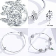 jSHANFU BISAER 925 Sterling Silver Stopper Beads Spacers Charms for Bracelets Stoppers