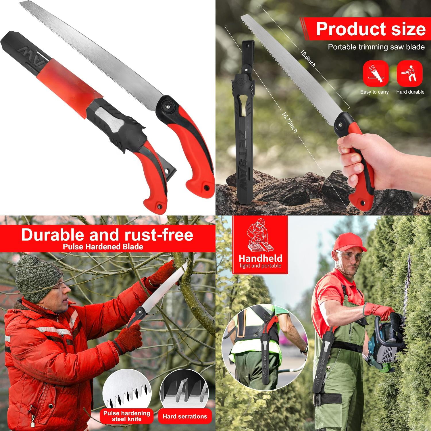 jSHANFU Pruning Saw with Scabbard Japanese Fixed Straight Hand Saw