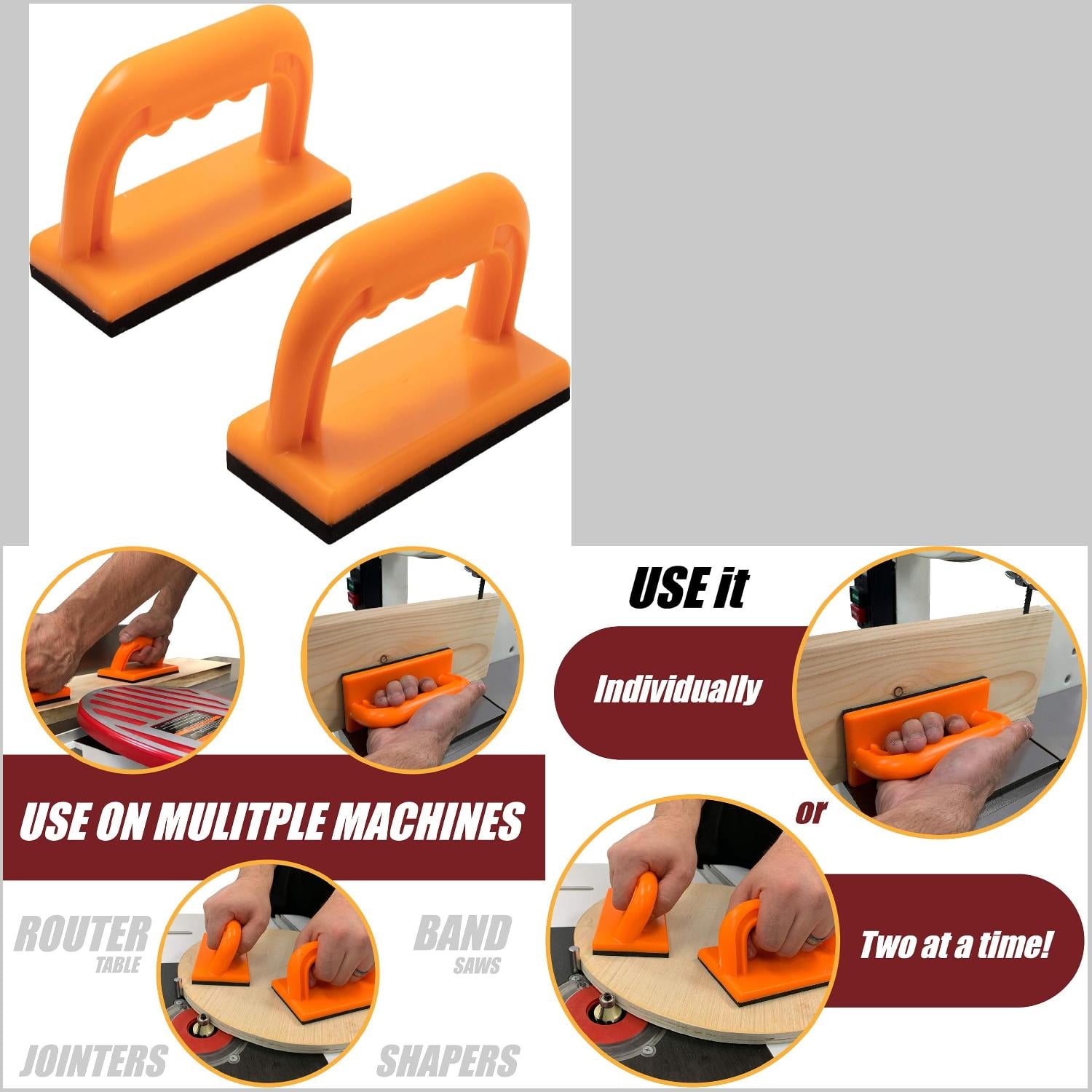 jSHANFU Safety Push Block 2 Pack Safety Orange Color for High