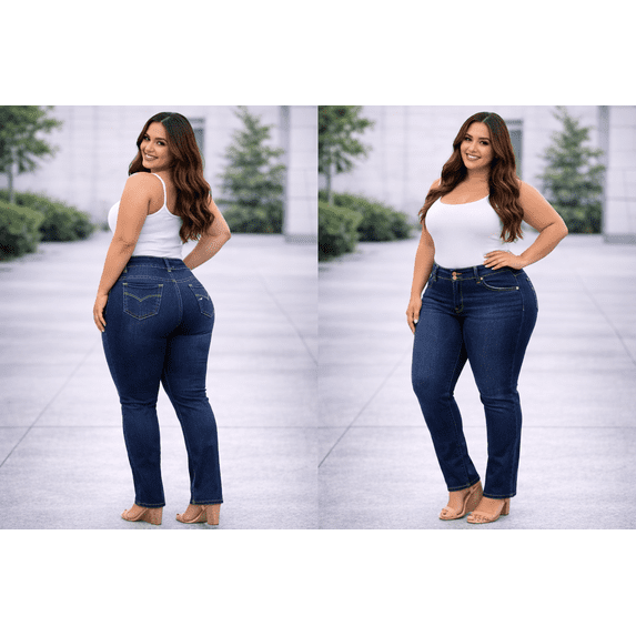 jack david womens plus size jeans stretchy blue denim jean pants