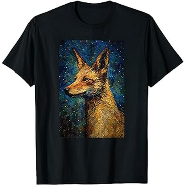 jackal painting art Starry Night Sky van Gogh T-Shirt - Walmart.com