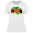 thumbnail image 1 of "jamaica" National Flag Behind T-Shirt Women -Image by Shutterstock, Female x-Large, 1 of 2