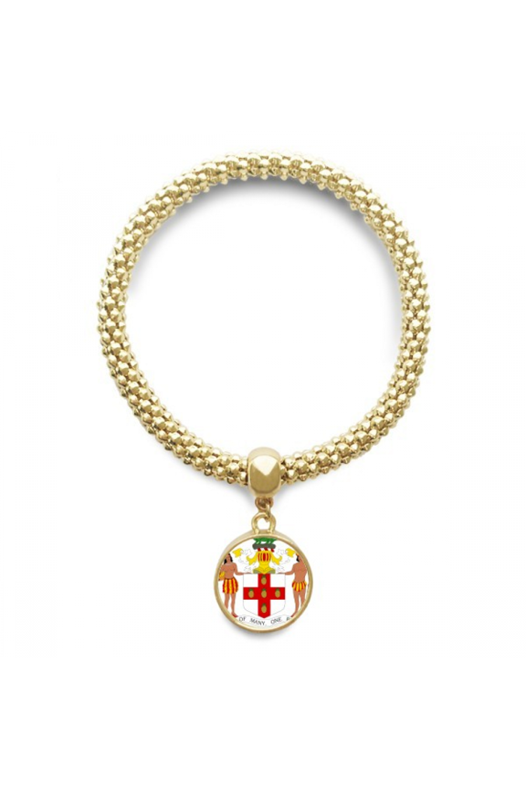 jamaica north amenational emblem en bracelet round pendant jewelry chain