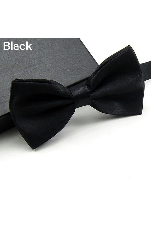Men Classic Solid Color Bowtie Necktie Tuxedo Wedding Party Adjustable