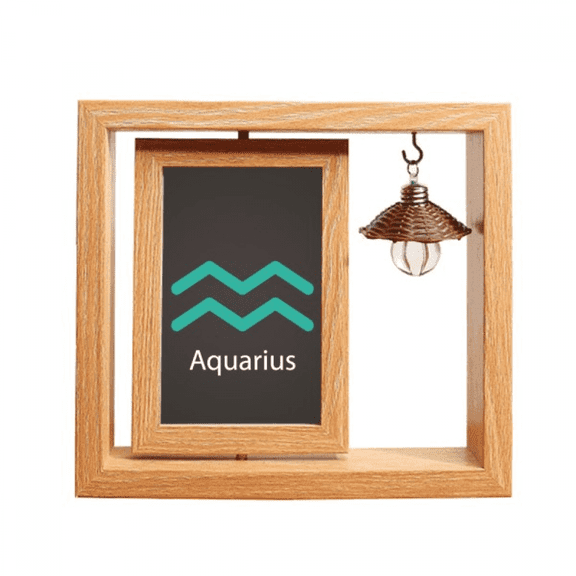 january february constellation Wooden Rotating Picture Photo Frame 4x6