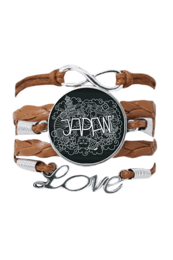 japan black white temple lucky cat bracelet love chain ornament wristband