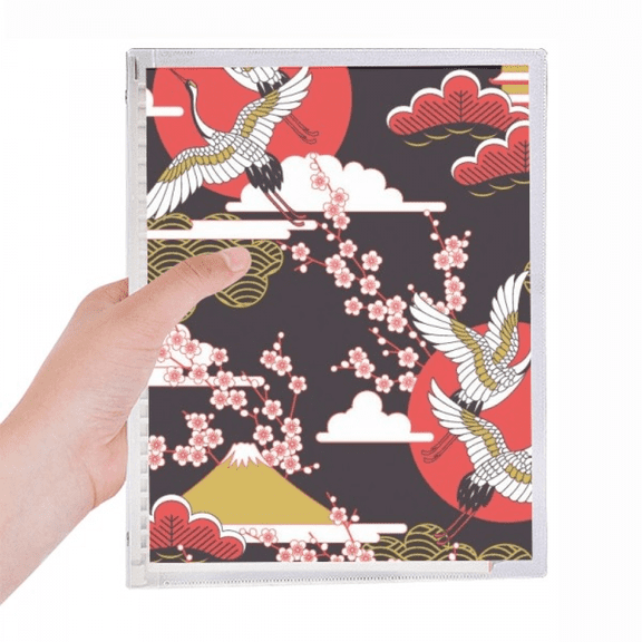 japan cranes cloud sun notebook loose diary refillable journal statiry