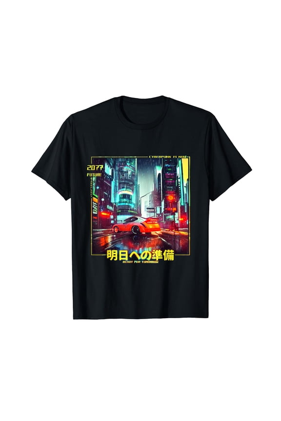 japan cyberpunk Car in retro cyberpunk vaporwave aesthetic Cotton T-Shirt