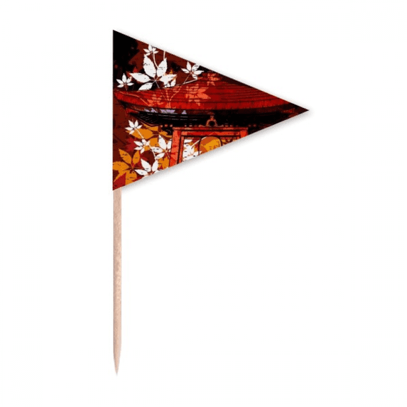 japan japanese style pavilion Toothpick Triangle Cupcake Toppers Flag