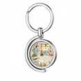 thumbnail image 1 of japan japanese ukiyo-e Rotating Keychain Metal Keyring Holder, 1 of 2