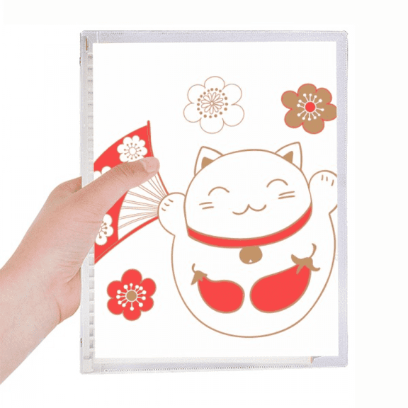 japan lucky fortune cat flower copper notebook loose diary refillable journal statiry