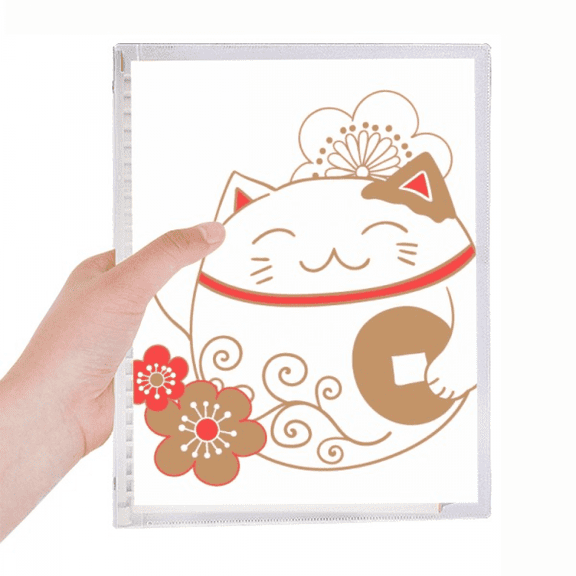 japan lucky fortune cat flower copper notebook loose diary refillable journal statiry