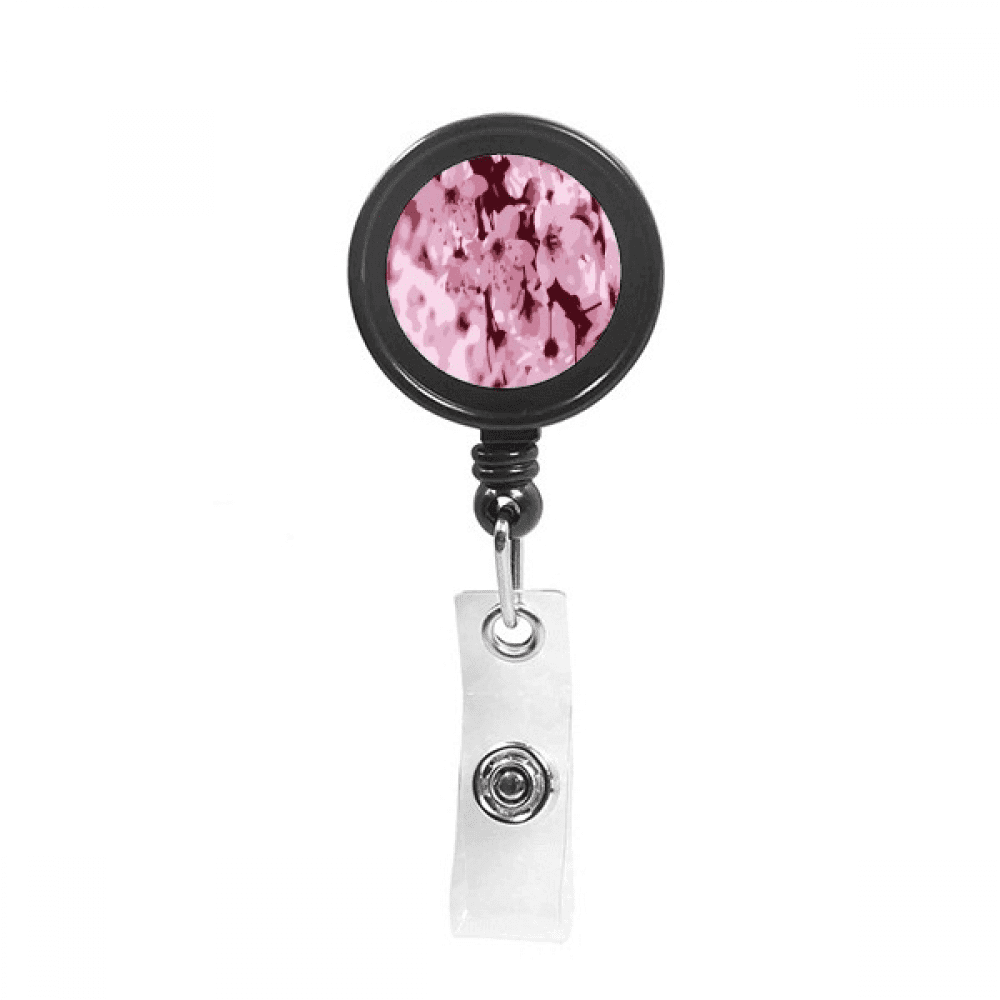 japanese cherry blossom Retractable Keychain Badge Holder ID Badge