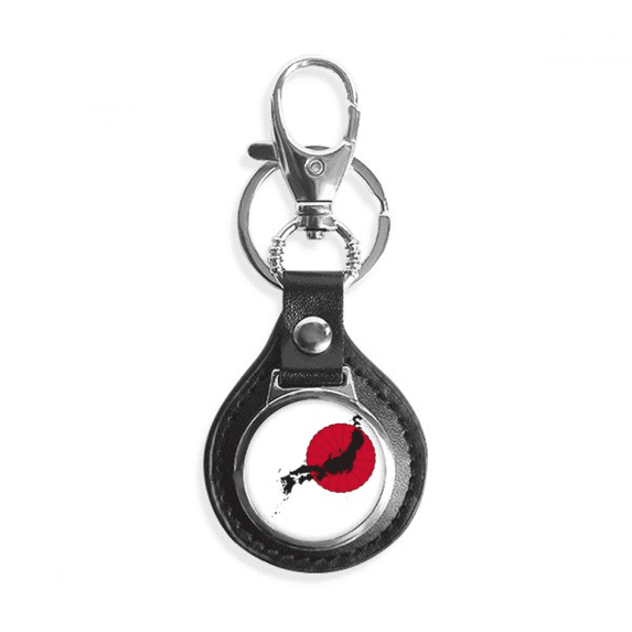 japanese emblem map pattern key link chain keyholder finder hook metal