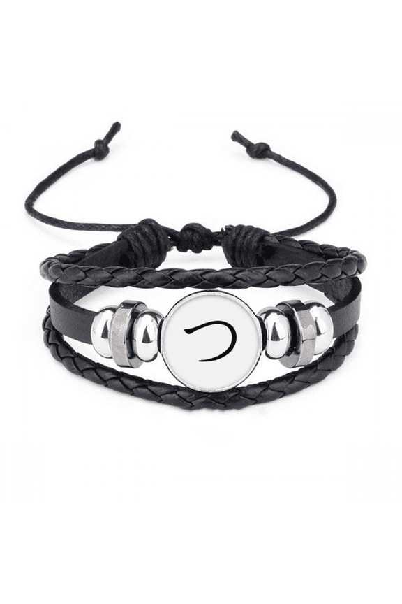 japanese hiragana character tsu bracelet braided leather woven wristband
