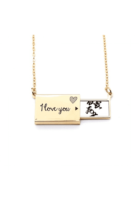 japanese style hello letter envelope necklace pendant jewelry