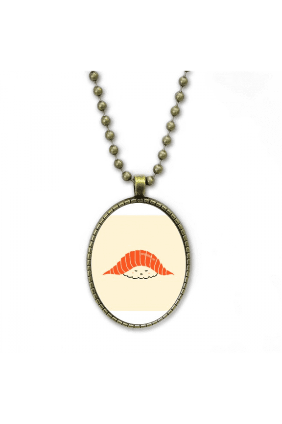 japanese sushi singmon rice ball necklace vintage chain bead pendant jewelry collection