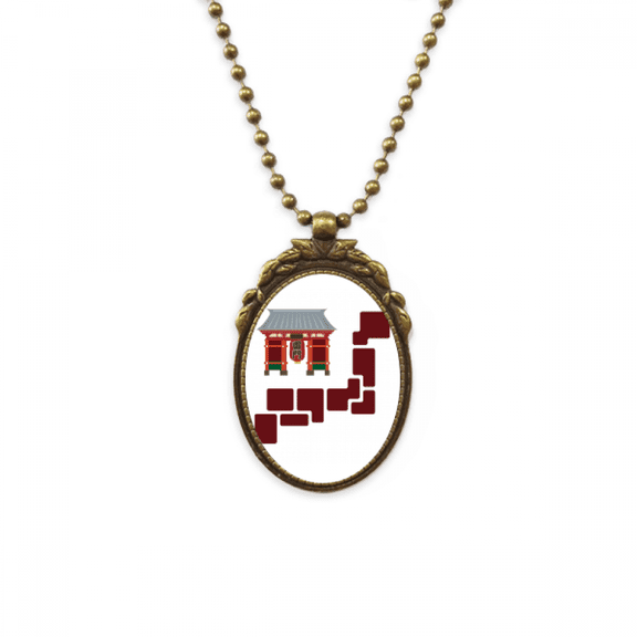 japanese symbol brick wall antique necklace vintage bead pendant keychain