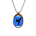 thumbnail image 1 of japanese taekwondo outline martial antique necklace vintage bead pendant keychain, 1 of 3