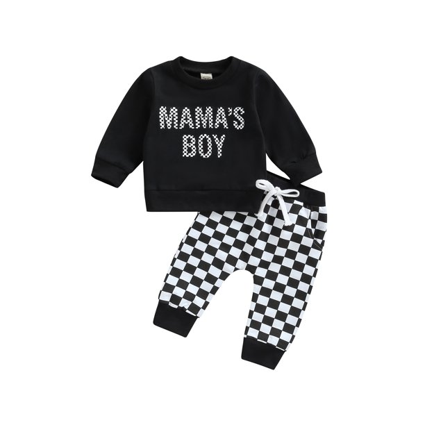jaweiw Baby Boy Long Sleeve Tops + Pants Outfits Set, Letter