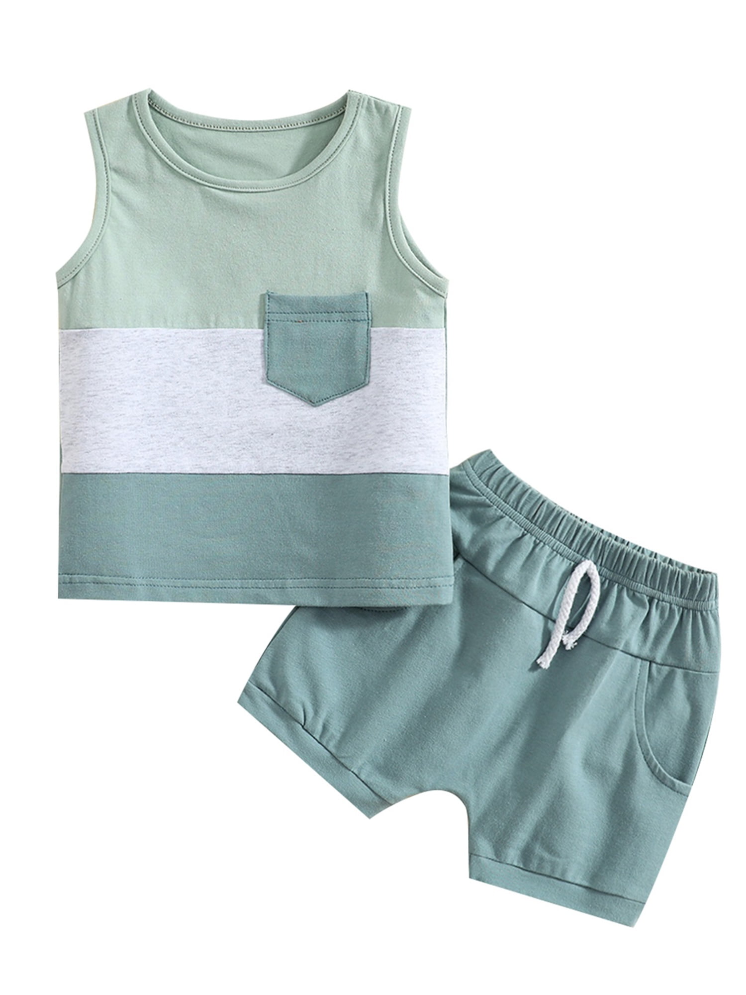 jaweiw Baby Boy Summer T shirt Shorts Outfits Set Patchwork Sleeveless
