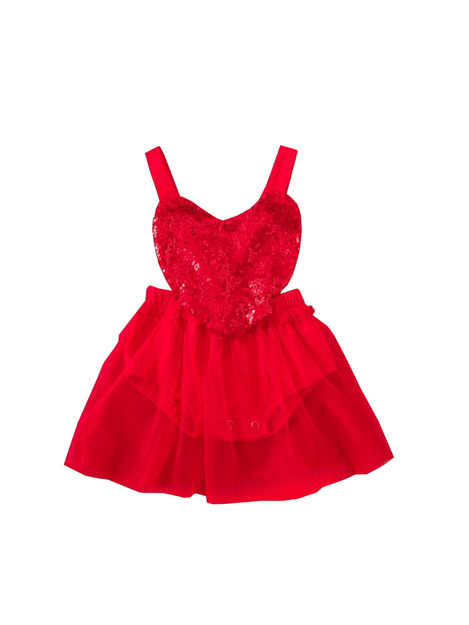 jaweiw Baby Girls Valentine s Day Romper Dress Infant Sequin Heart