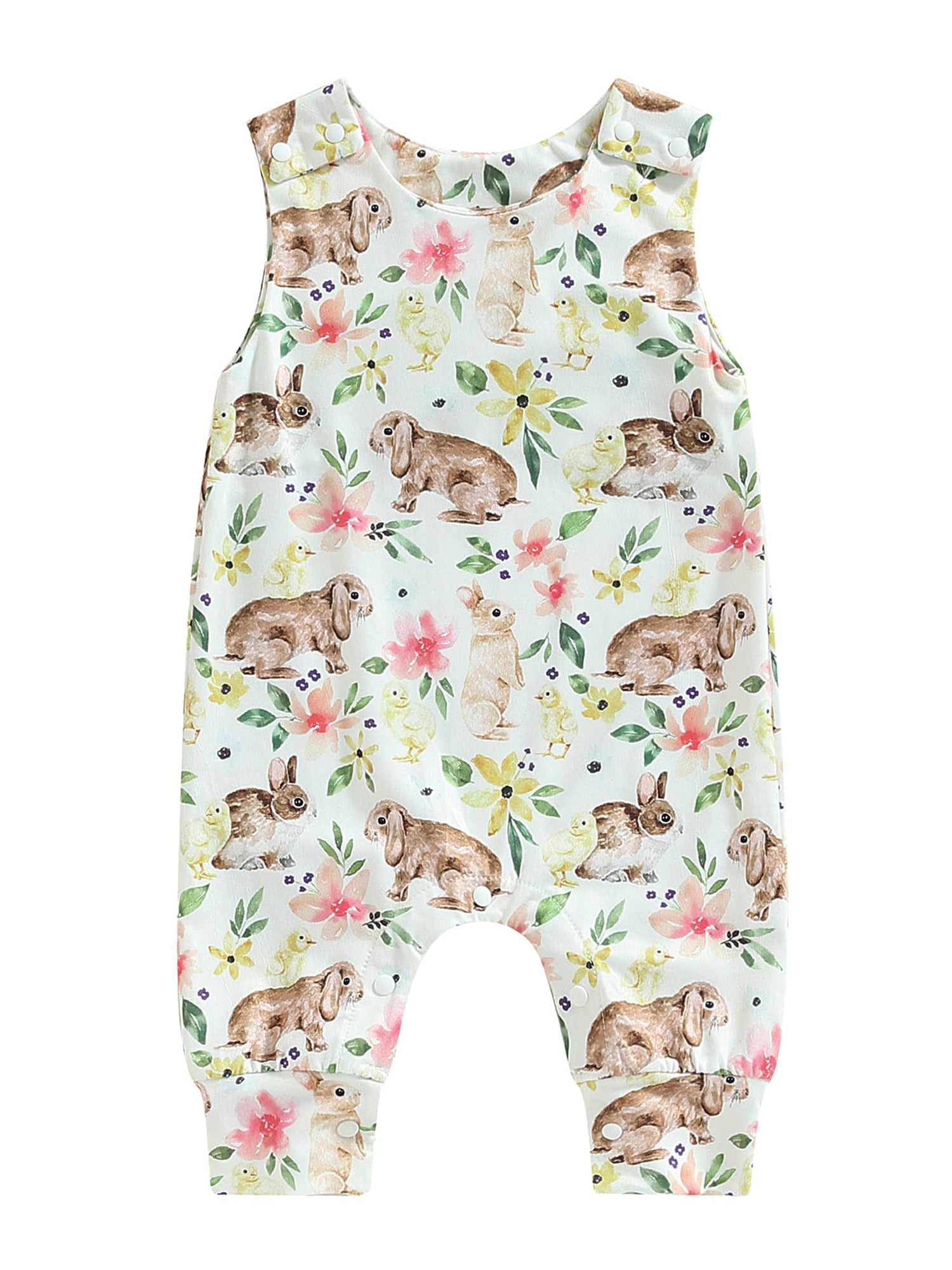 jaweiwi Baby Girls Summer Easter Jumpsuits Sleeveless O Neck Rabbit